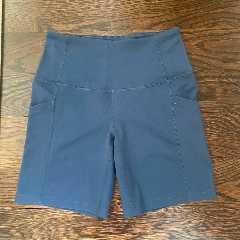 Women's Blue High-Waisted Shorts